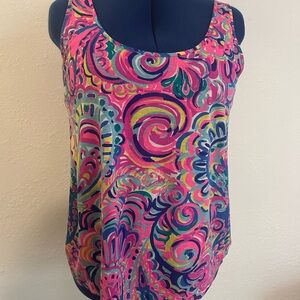 Lilly Pulitzer Pink and Blue Swirl Tank Top